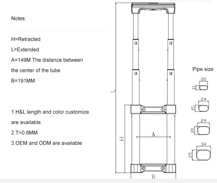 13 Inch Pilot Trolley Case Extension Amplifier Luggage Handle