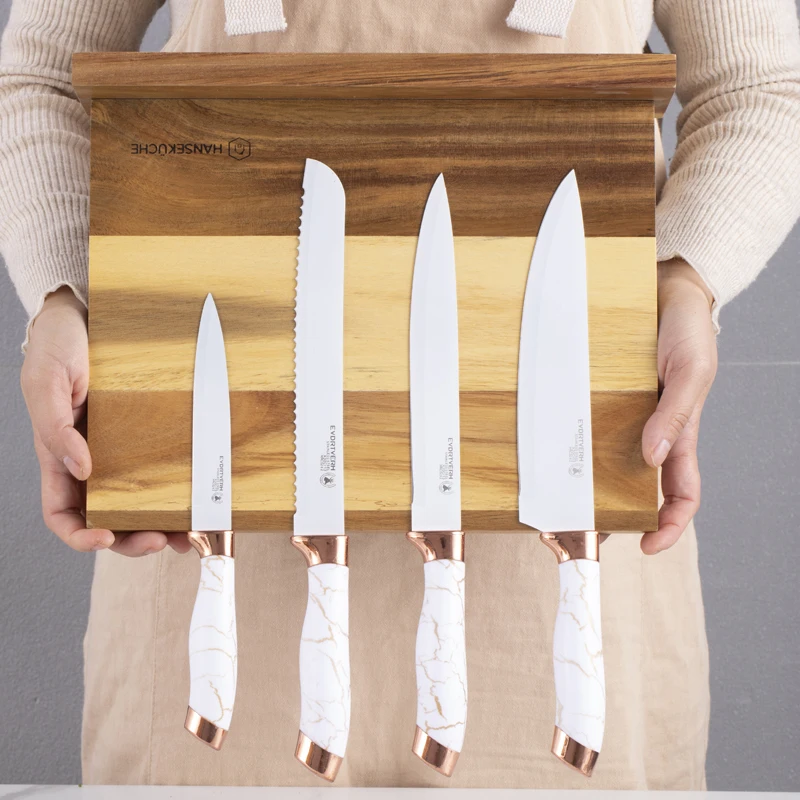 Customization Kitchen Accessories Knife Rack Walnut Wood Magnetic Knife Holder Magnetic Knife Block