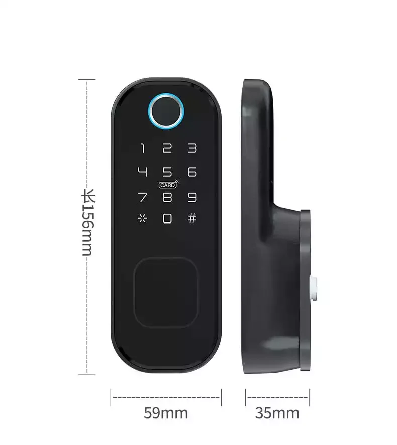 Tuya Smart Handle Door Lock With Card Hole Opener Kit Door Magnet Rim Lock Waterproof Main Door Lock Set Digital