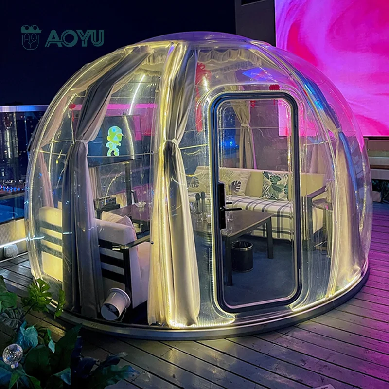 AOYU Luxury Permanent Transparent House Igloo Small bar Hotel Dome Outdoor Restaurant Tent