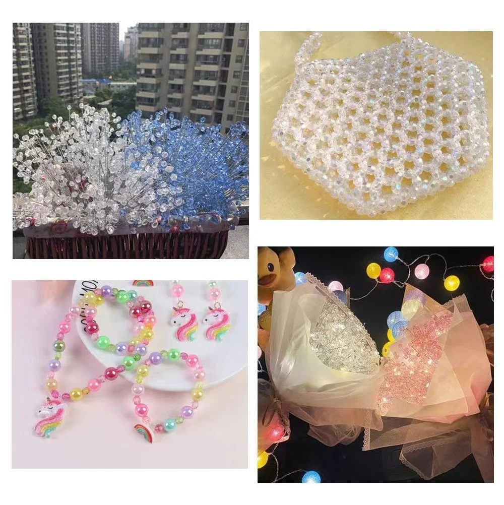 Wholesale Acrylic Plastic Beads 500g/bag 6mm 8mm 10mm Clear Faceted Beads Hanging Acrylic Crystal Beads for Bags Making