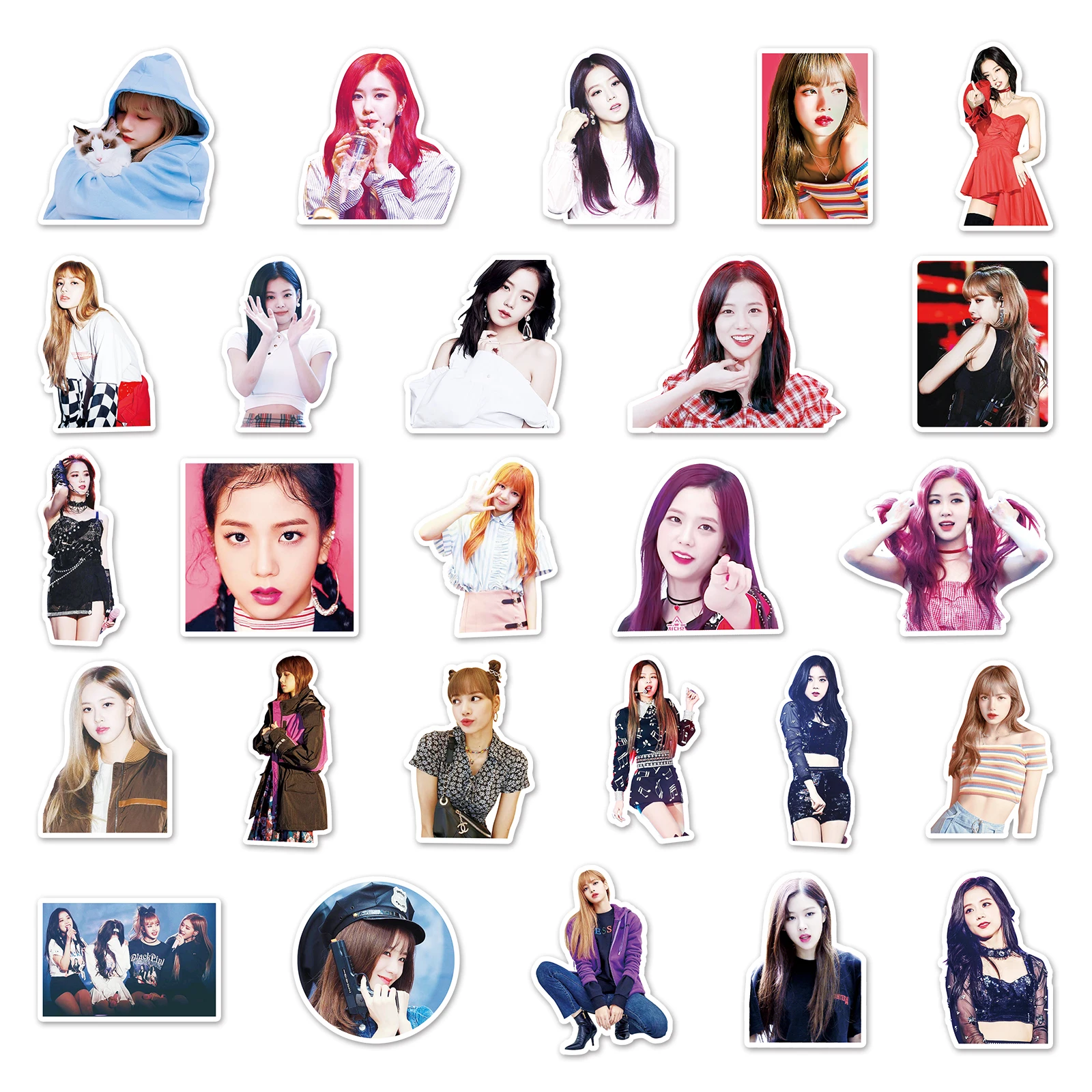 52Pcs Korean Girls Groups BLACKPINK Decorative Stickers For Kids Suitcase Laptop Bike Guitar Bottle Skateboard Vinyl PVC Decals