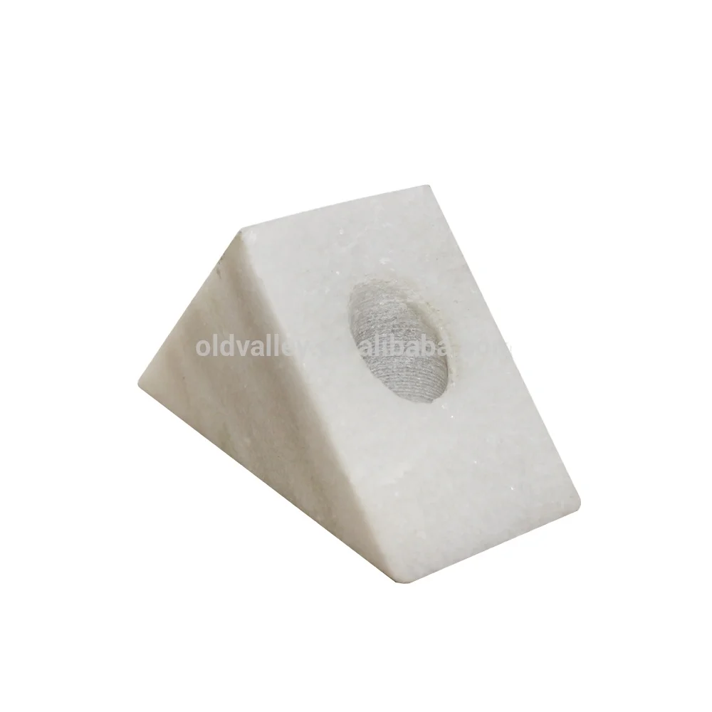 White marble candle holder , stone candle jars