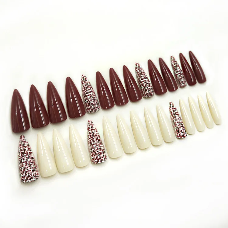 
2021 high fashion press on nails xxl Long Coffin hand designed false nail 