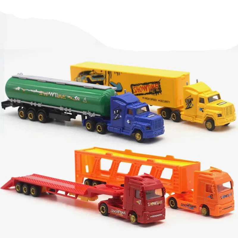 1:50 Scale Die Cast Slide Long Trailer Truck Toy Transportation Metal Truck Model For Wholesale