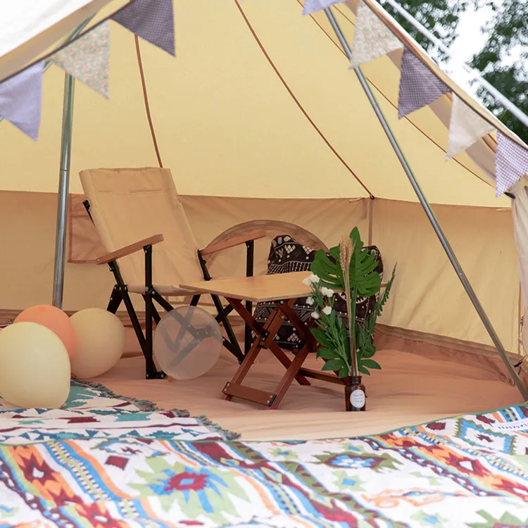 Outdoor Glamping Activities Luxury 6M Canvas Cotton Family Bell Tent Festival Party Wedding Safari Resort Bell Tent for sale