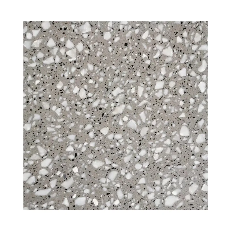 White black dots grey floor terrazzo tiles 30x30