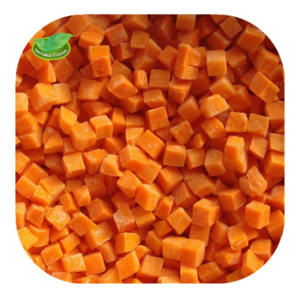 Wholesale IQF frozen diced carrot blanched quick freezing carrot from China
