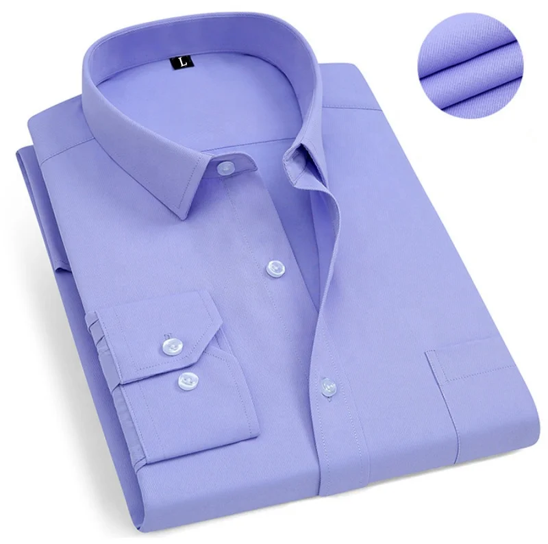 Оптовая продажа на заказ, мужские формальные рубашки из полиэстера или 100% хлопка с длинным рукавом и принтом homme, однотонные повседневные деловые рубашки