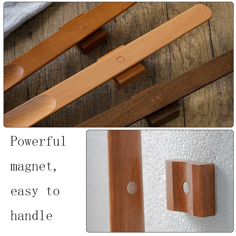 Wood Shoe Horn Long Handle Wall-mounted Magnetic Shoe Horn ,Spoon,Lifter for Seniors Pregnant Women Boots and Shoes horn