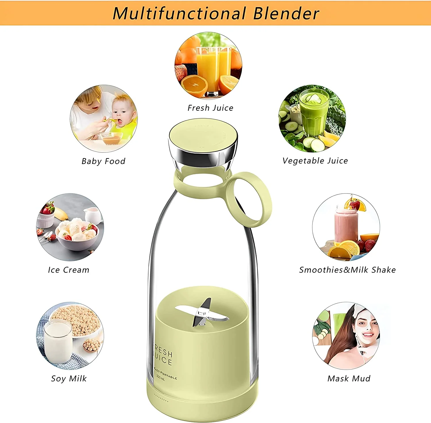 Portable Travel Blender Cup Wireless charging Fruit Juicer NEW arrival water proof Household baby juicer