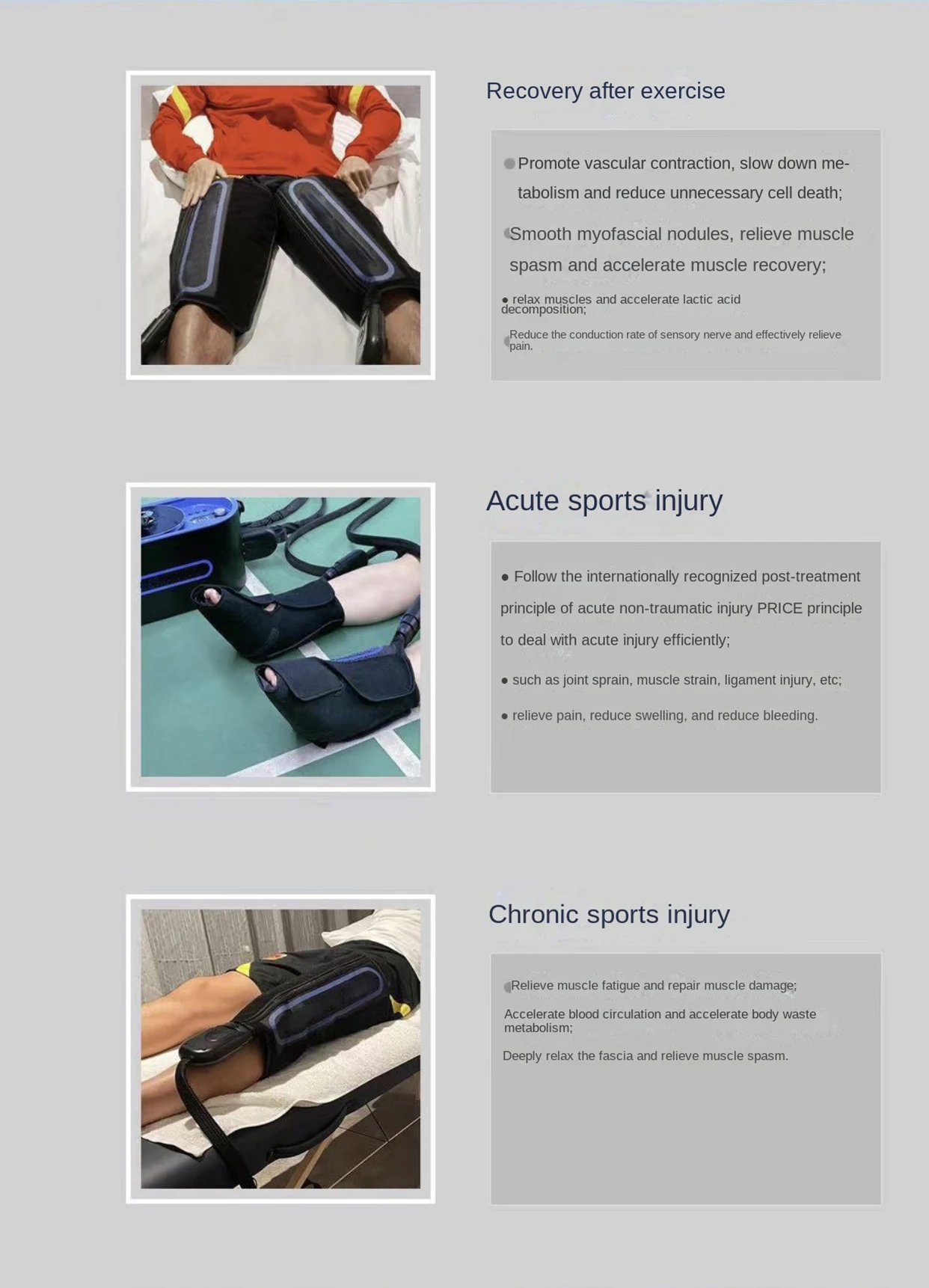New Design Leg Foot Ankle Shoulder Sports Recovery Air Pressure Compression Cryotherapy Cold Therapy Cryo Pressotherapy Machine