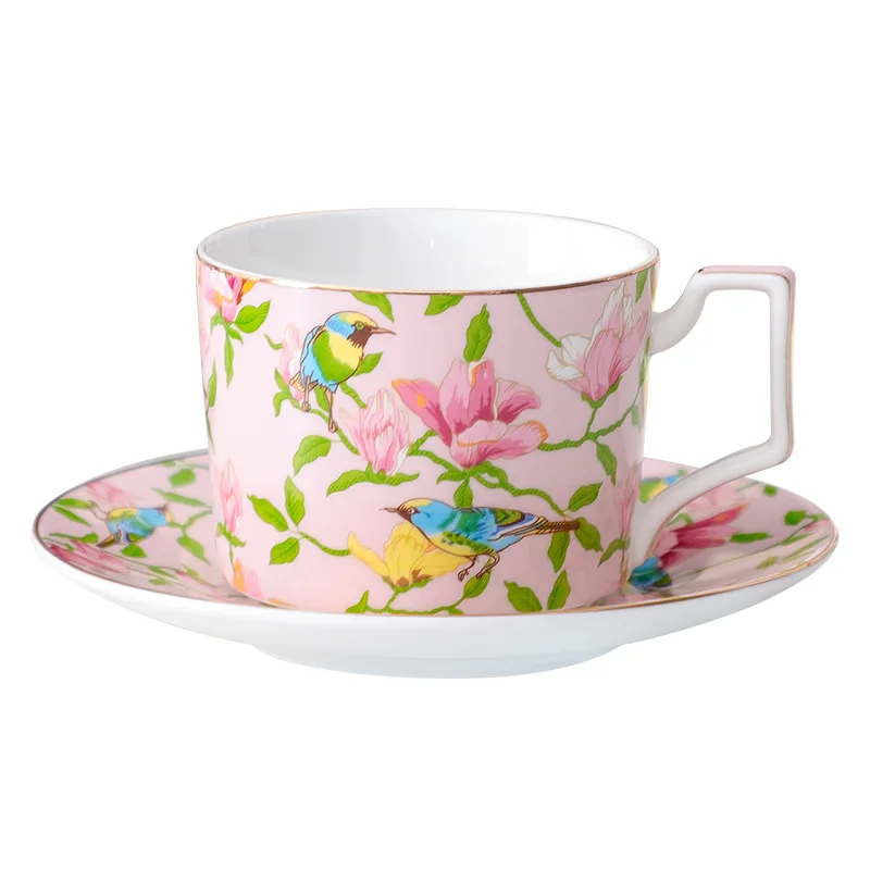European Style Bone China Coffee and Tea Cup Set 200ml Capacity Porcelain and Ceramic for Gifts