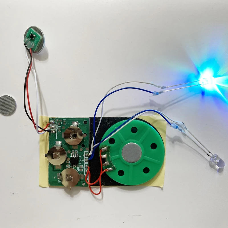 Пользовательская поздравительная открытка, звуковой чип, мигающий светодиодный музыкальный модуль, звукозаписываемый звуковой модуль для игрушек