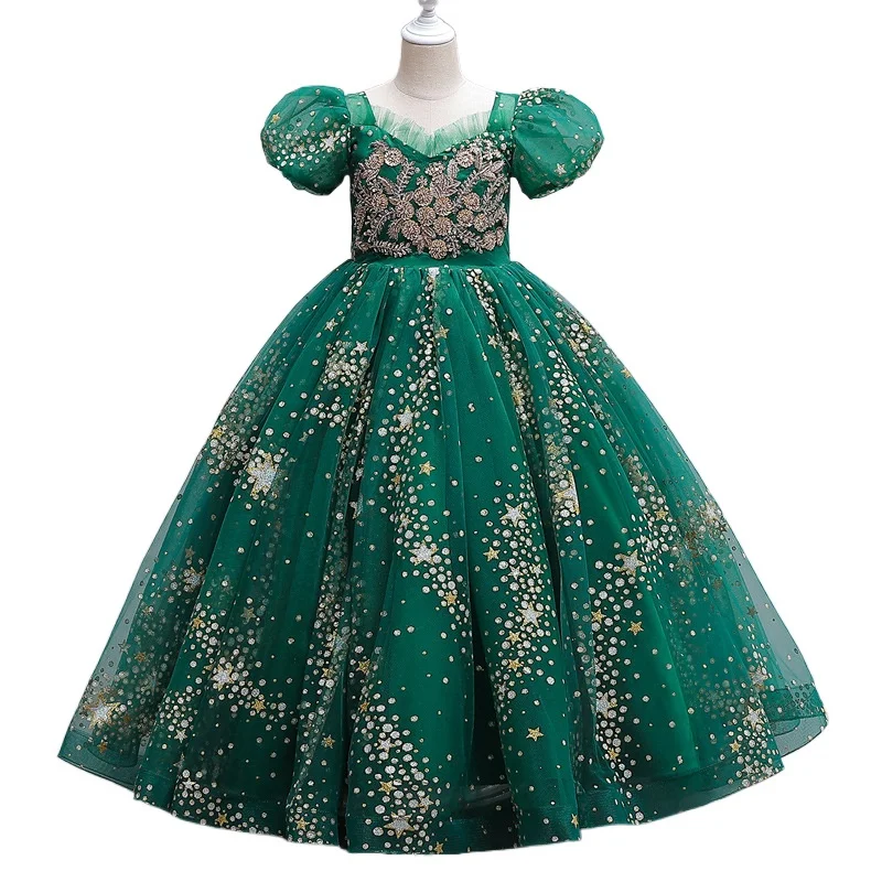 Toddler Girls Dresses 2-12 Years Children Clothing Party Frock Design Elegant Sequin Ball Gowns for Girls 10 Years Old Luxury