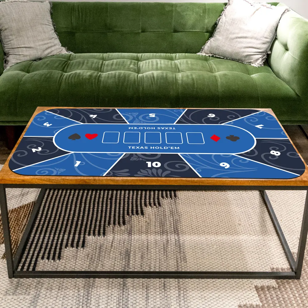 Smooth & Easy Cleaning Poker Table Mat Non-Slip Rubber Poker Mat for Blackjack, Casino, Gambling Game