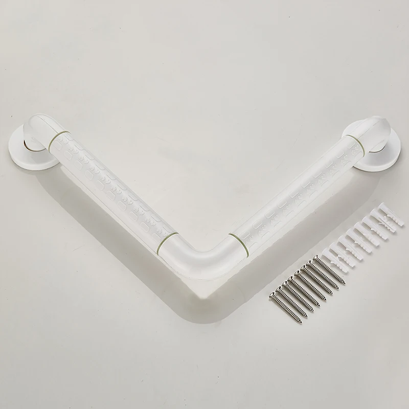 Anti Slide Safety L Shape Grab Bar Toilet Bathroom ABS+Stainless Steel Material Strong Grab Handrail for Disabled