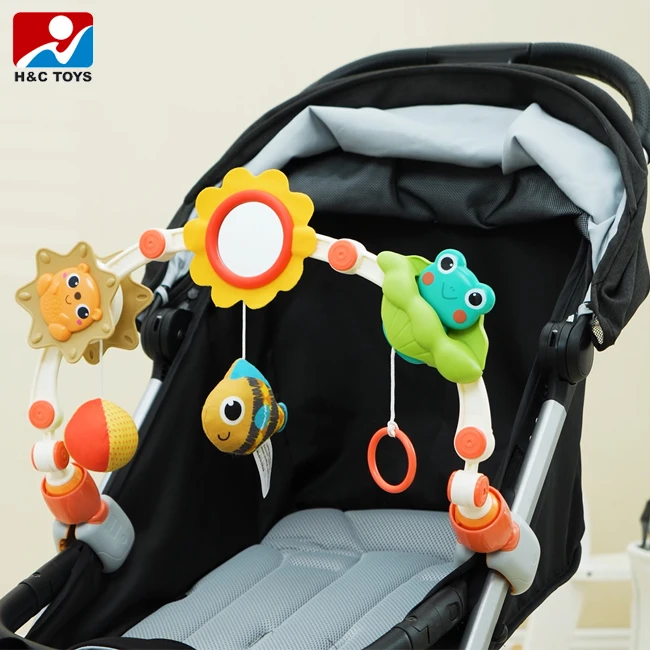 Crib activity play bar adjustable variable shape rattle toys portable baby stroller arch toy
