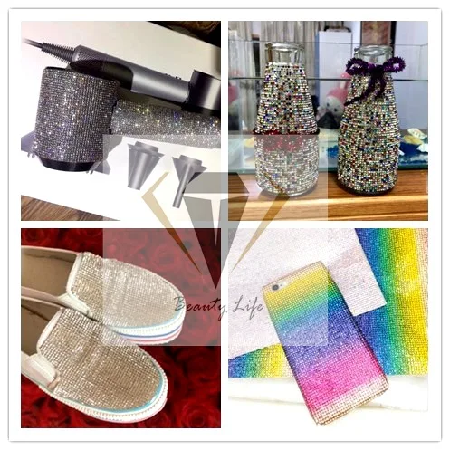 24*40 cm  rainbow Bling Self Adhesive and Hot fix Rhinestone Sheet rhinestone sticker