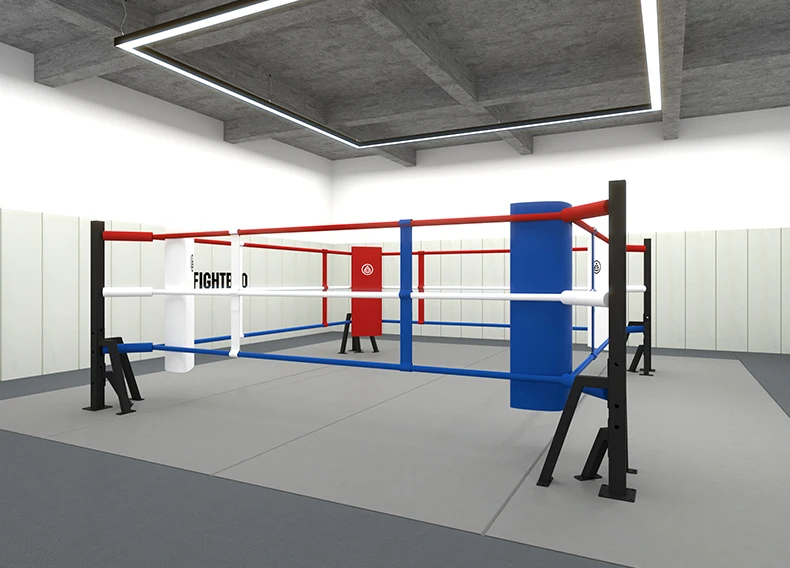 Customized Fix n Play Space Including Mats Rope Boxing Ring 16ft for MMA Muay-Thai Boxing Training