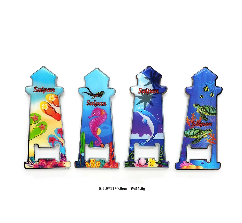 Souvenir Gift Custom Epoxy Mental Bottle Opener Lifelike Sea Life MDF Beer Opener