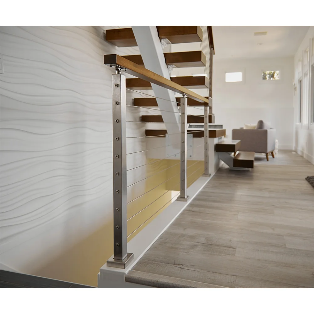 Temporary Indoor Wood Staircase Handrail Stair Railing Fence Security Handrail