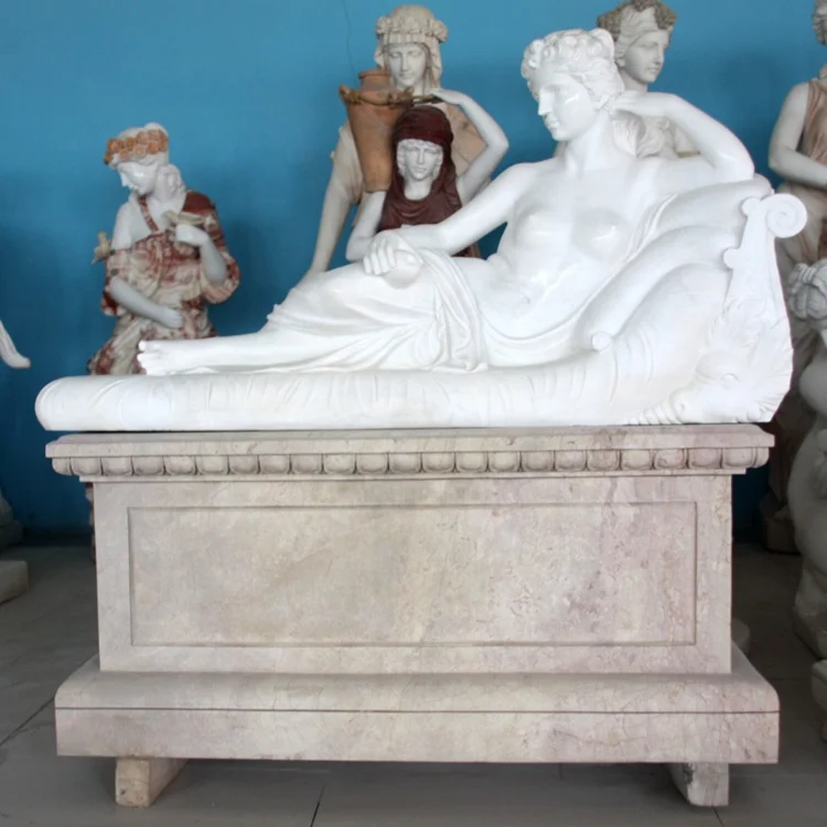 Garden life size marble sculpture nude sexy woman white marble erotic statue