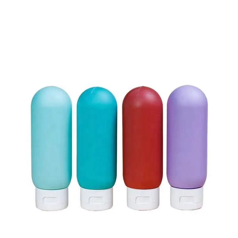 Plastic HDPE soft touch round bottom bottle 100g for  plastic squeeze bottle packaging