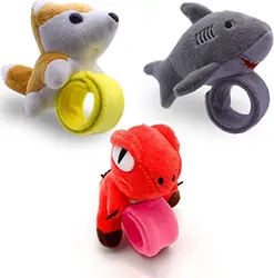 children hand slap bracelets plush shark dog dinosaur stuffed animal toy Christmas party decorations snap bracelet customized