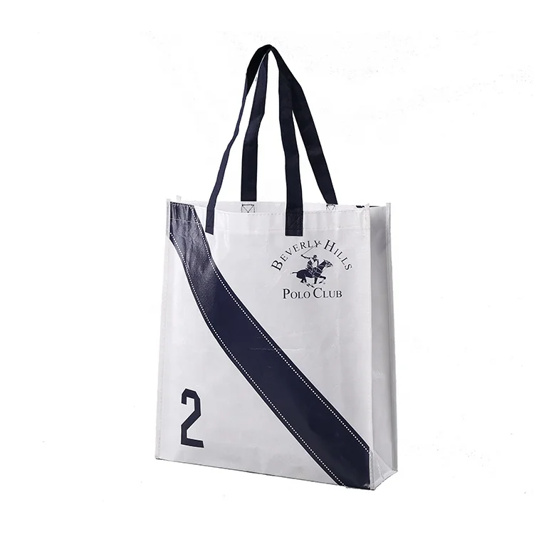 Custom Simple PP Non Woven Full Color Printing Laminated Shopping Advertisement Bag Promotional Outside non woven handles