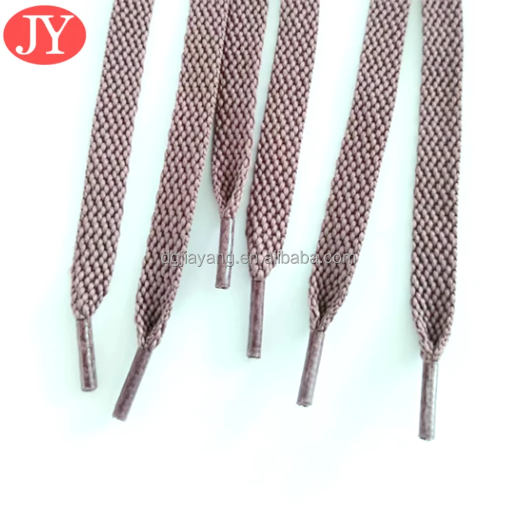 8 mm solid color polyester shoelace flat single layer shoe string hoodies drawstring custom aglet tipping