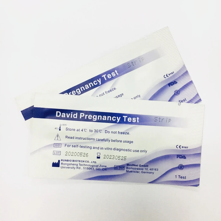 Runbio David  HCG Pregnancy Test Kit 10miu 15miu 20miu 25miu with 99.8% accuracy