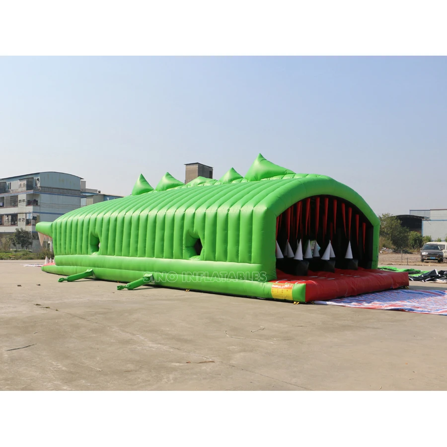13x6m giant crocodile adults inflatable obstacle course from China inflatable alligator obstacle course factory
