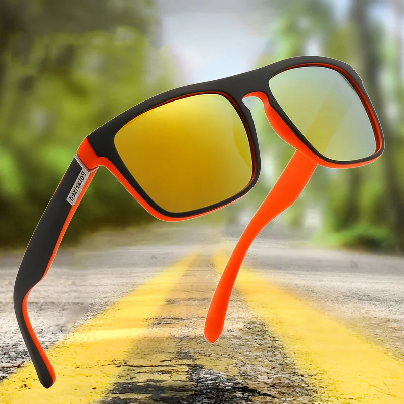 Hot sale sun glasses man women square PC frame men fishing mens sport uv400 sunglasses polarized uv400