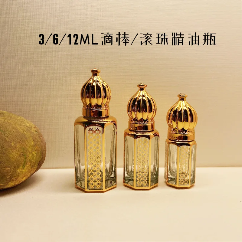 factory price Roll On Perfume Bottle Empty Luxury Glass Roller Ball Essential Oil Bottle 3ml 6ml 12ml