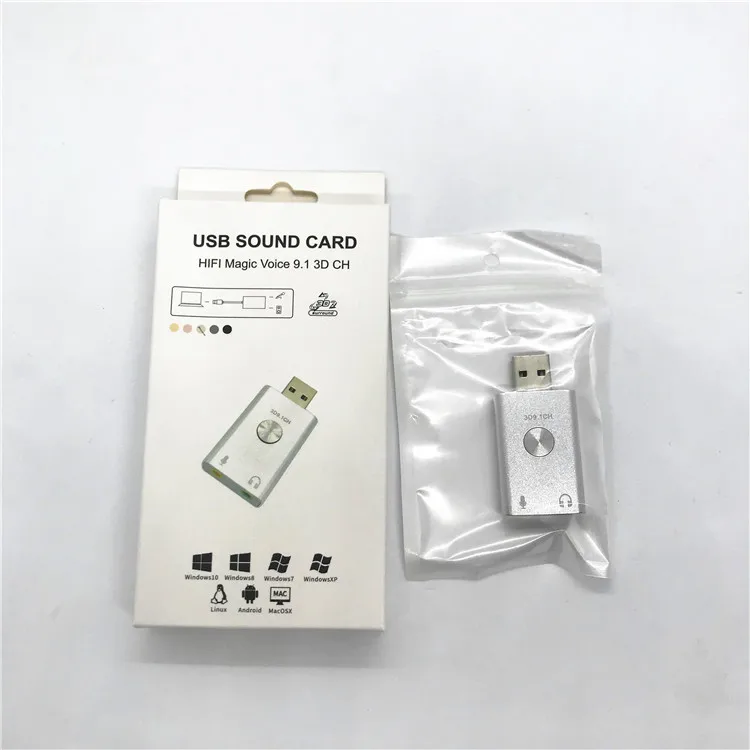  Цена по прейскуранту завода высокое качество Внешний USB 9 1 канал 2-контактный гарнитура 3D эффект звуковая