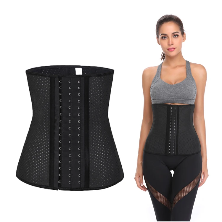 Wholesale 9 steel bone Short Torso waist trainers and Cincher Corset Underbust Body Shaper Latex Sport Girdle