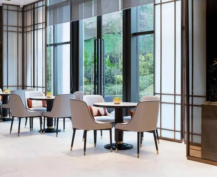 Modern light luxury simple solid wood negotiation table and chair hotel reception chair combination