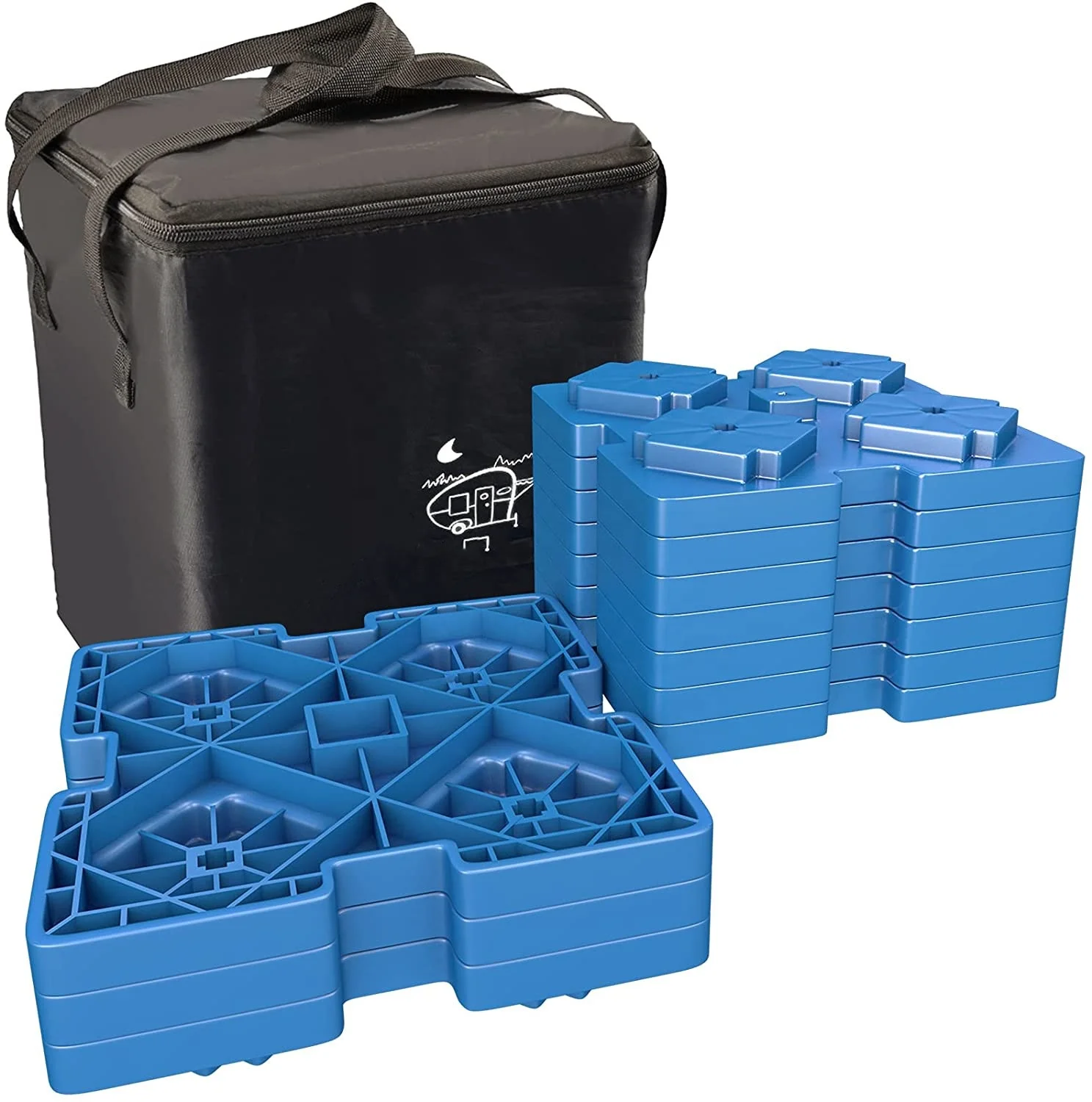 Ed74 Motorhome Accessories RV Leveling Blocks 10-pack Jack Stabilization Pad  Wheel Chock for RV Camping Accessories