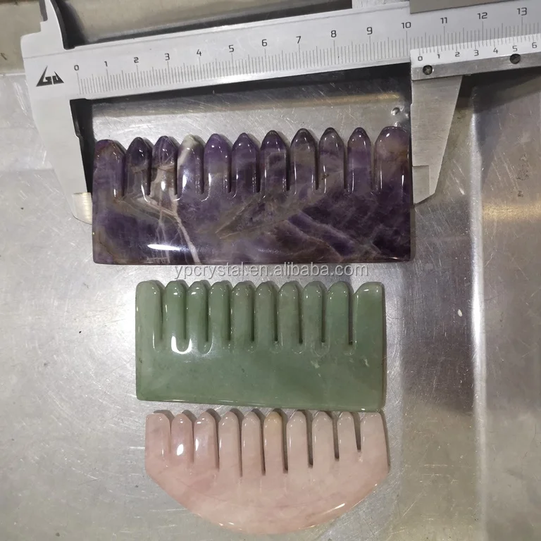 Health Massage Crystal Gemstone Articles Amethyst Crystal Jade Comb Craft