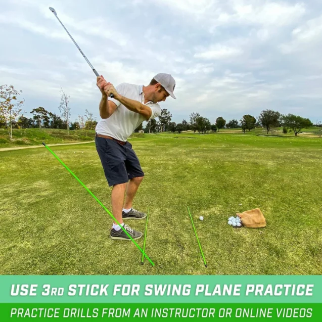 Golf Alignment Aid Practice Rods Golf Alignment Training Sticks 3 Pack 48 Inch for Golf Sports