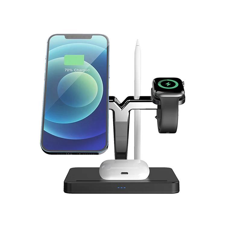 OEM оптовая продажа для iphone iwatch магнитный стол 4 в 1 3 Быстрое беспроводное зарядное устройство Qi зарядка домашнее магнитное
