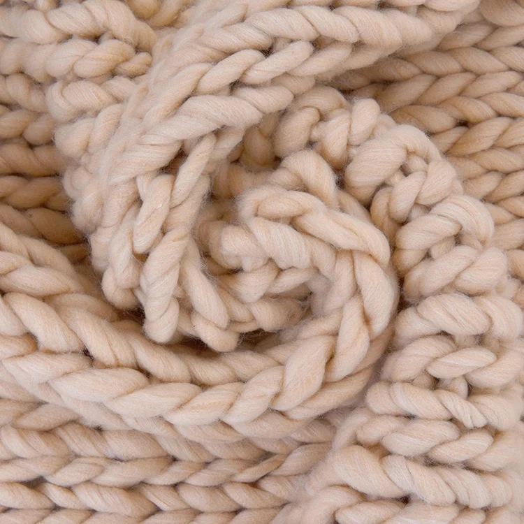 100% acylic soft and comfortable multipurpose organic throw couch cover knitted decorative weighted chunky