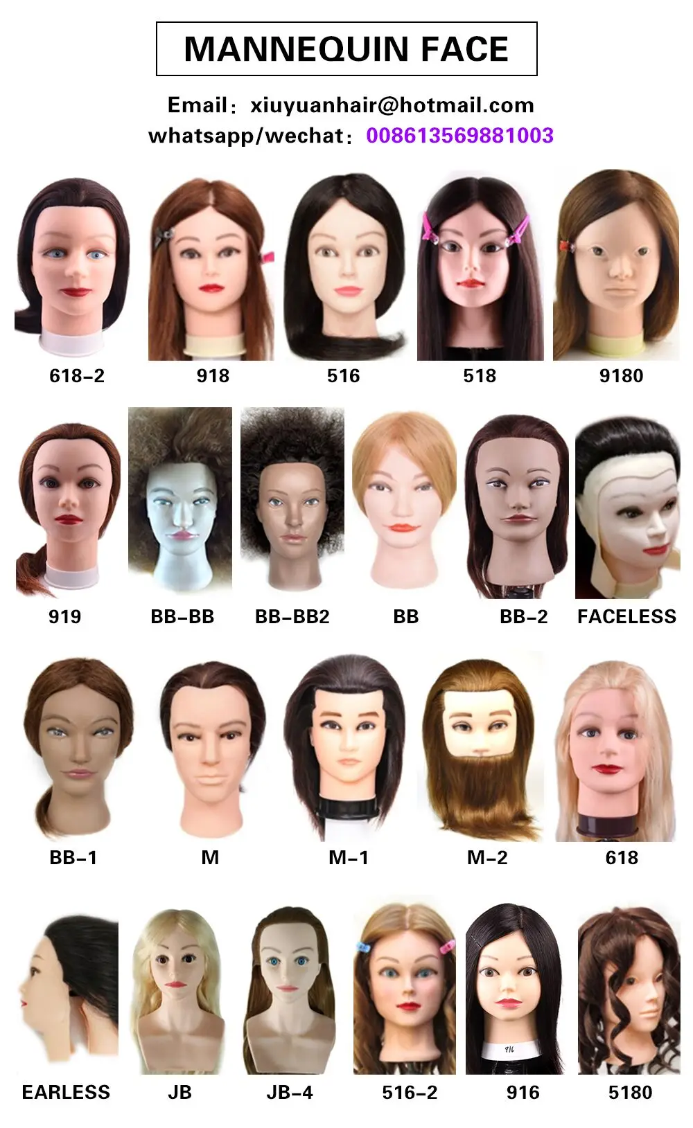 Factory Direct Sale 8~18 inch black 100% human hair mannequin training doll head for training