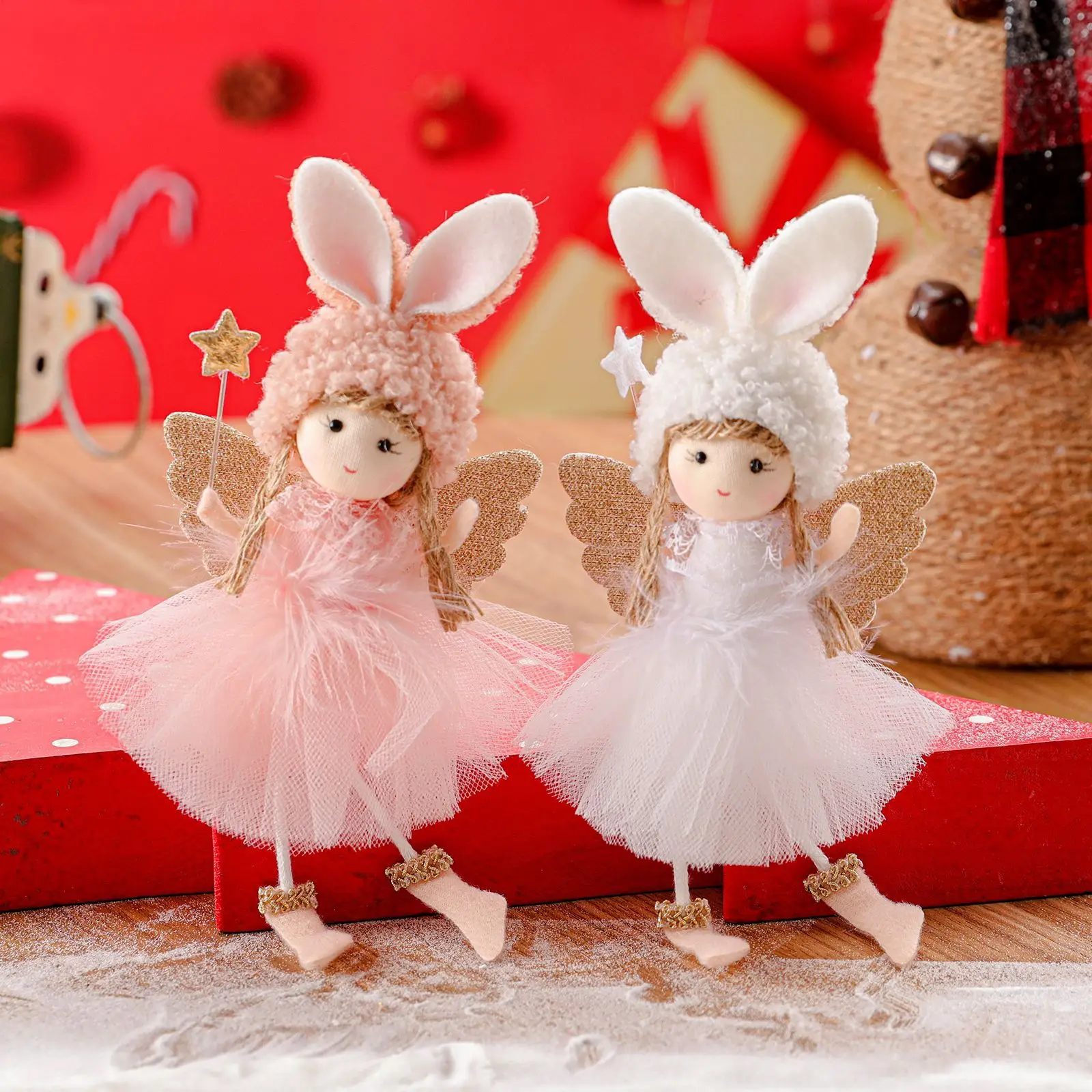 New Xmas Gauze Plush Ballet Girl Christmas Tree Ornaments Christmas Hanging Angel Pendants For Christmas Tree Decor