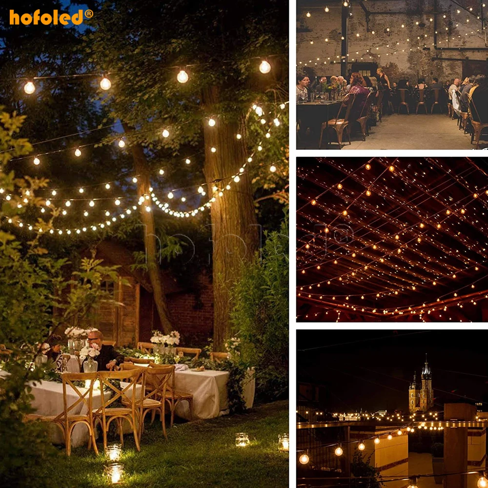 Wholesale Price Decoration Luces Led Holiday Lighting G40 Bulbs Outdoor Christmas LED String Light