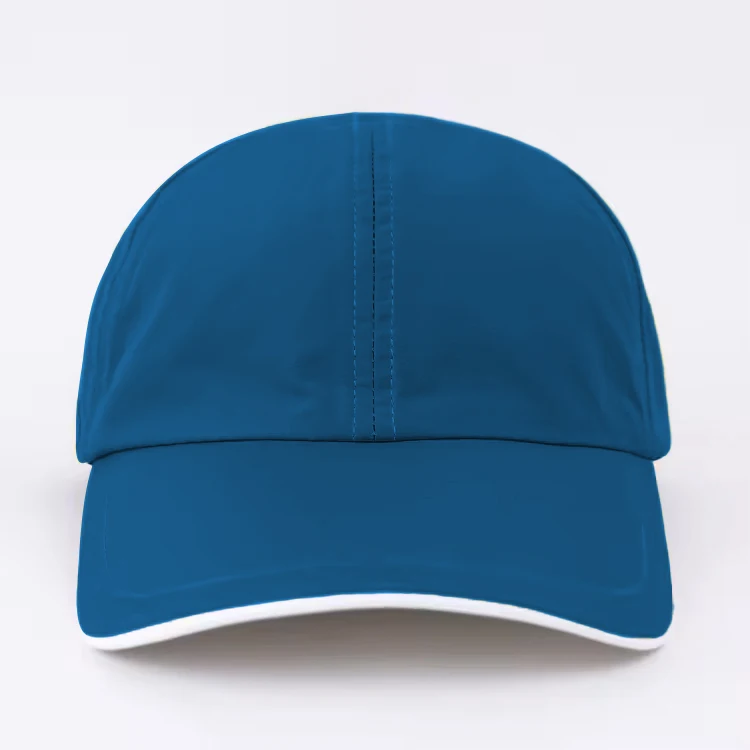 Qianzun Reflective Running Hat Lightweight Dark Blue Waterproof 6 Panel Polyester Baseball Hat