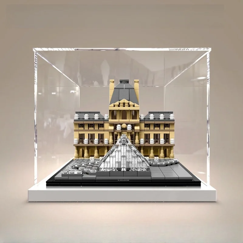 Transparent acrylic display box suitable for Lego model table top box cube storage box for action character collection toys