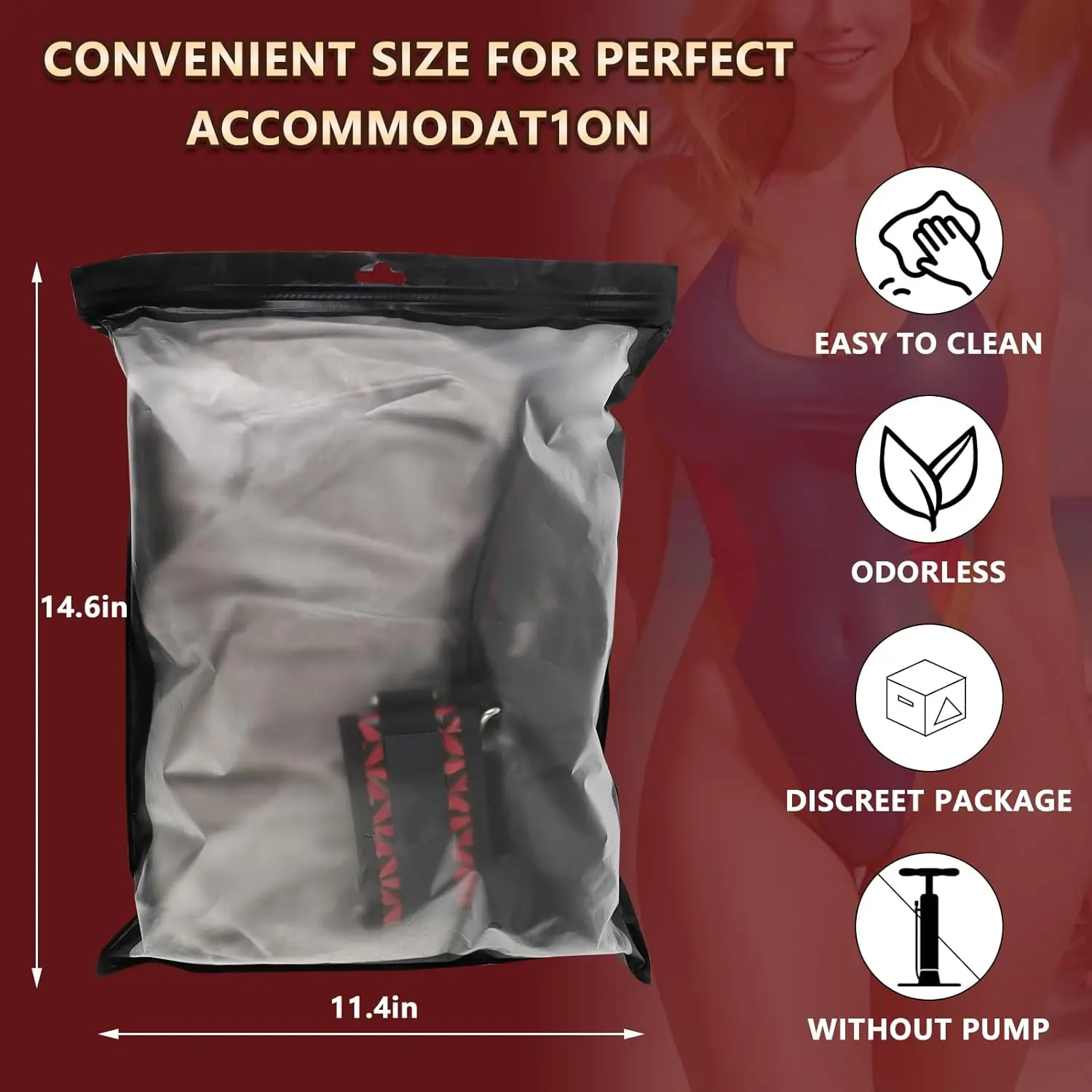 Sex Position Pillow Cushion with Adjustable Sex Leather Bondage Strap for Bedroom Couple Sex Toys for Deep Position Support