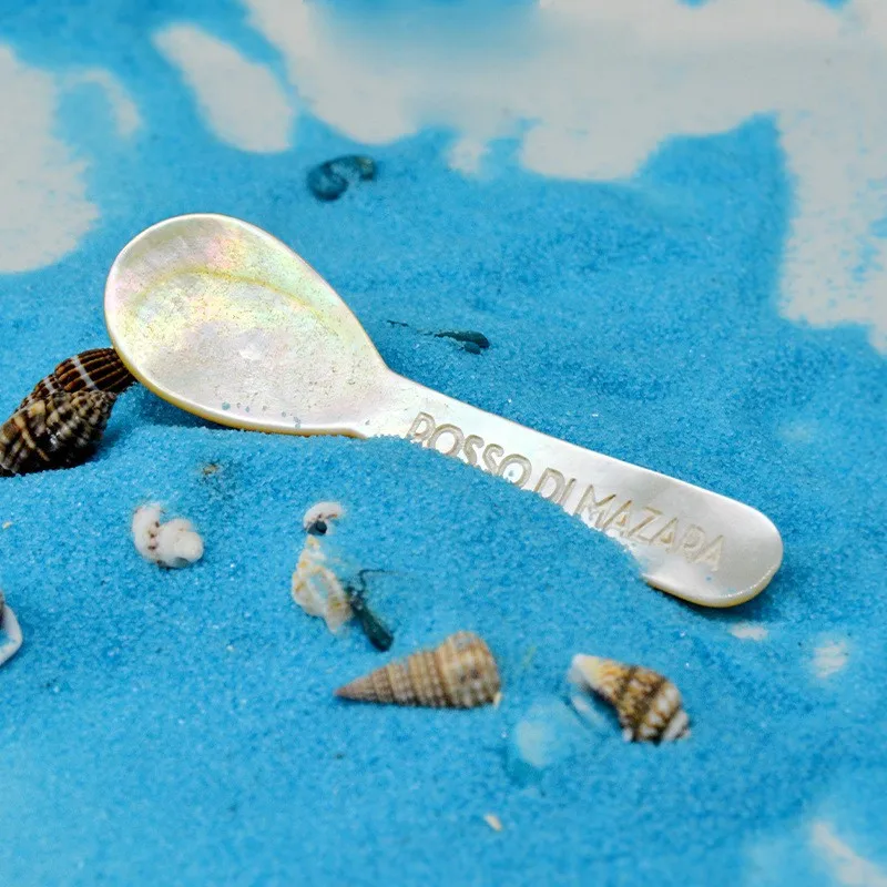 Shell Spoon Mother of Pearl Caviar Spoons W Round Handle Egg  Ice Cream Coffee Restaurant Serving Caviar Spoons